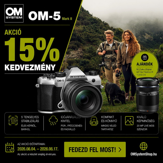 15% kedvezmény az OM-5 Mark II-re